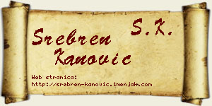 Srebren Kanović vizit kartica